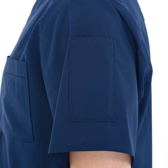 Men's V-Neck Scrub Top, Navy, Small - Picture 6 of 7